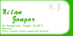 milan zongor business card